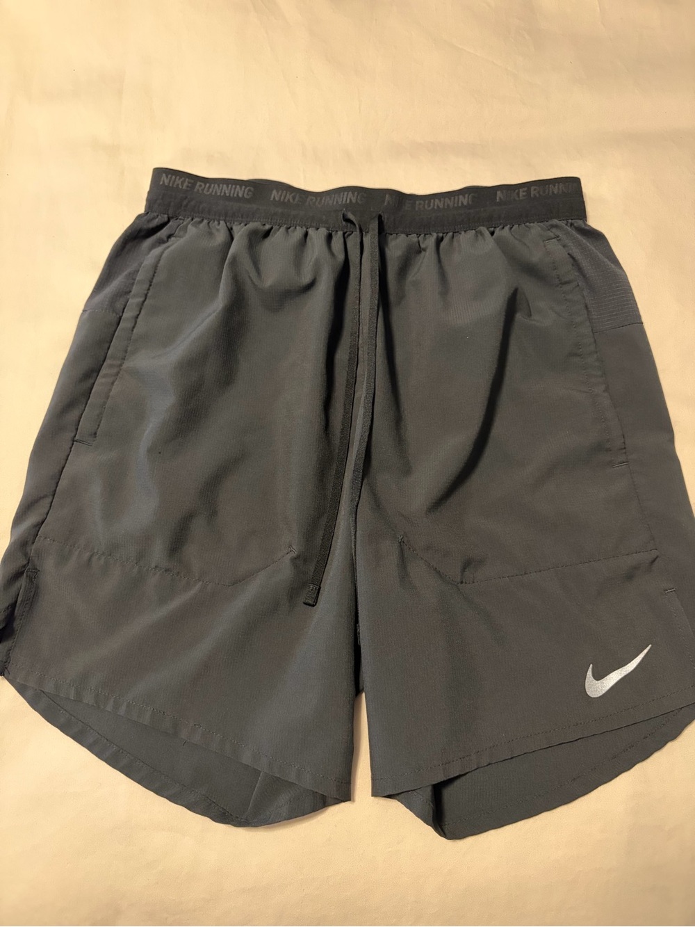 Nike Men's Black Running Shorts with Reflective Swoosh